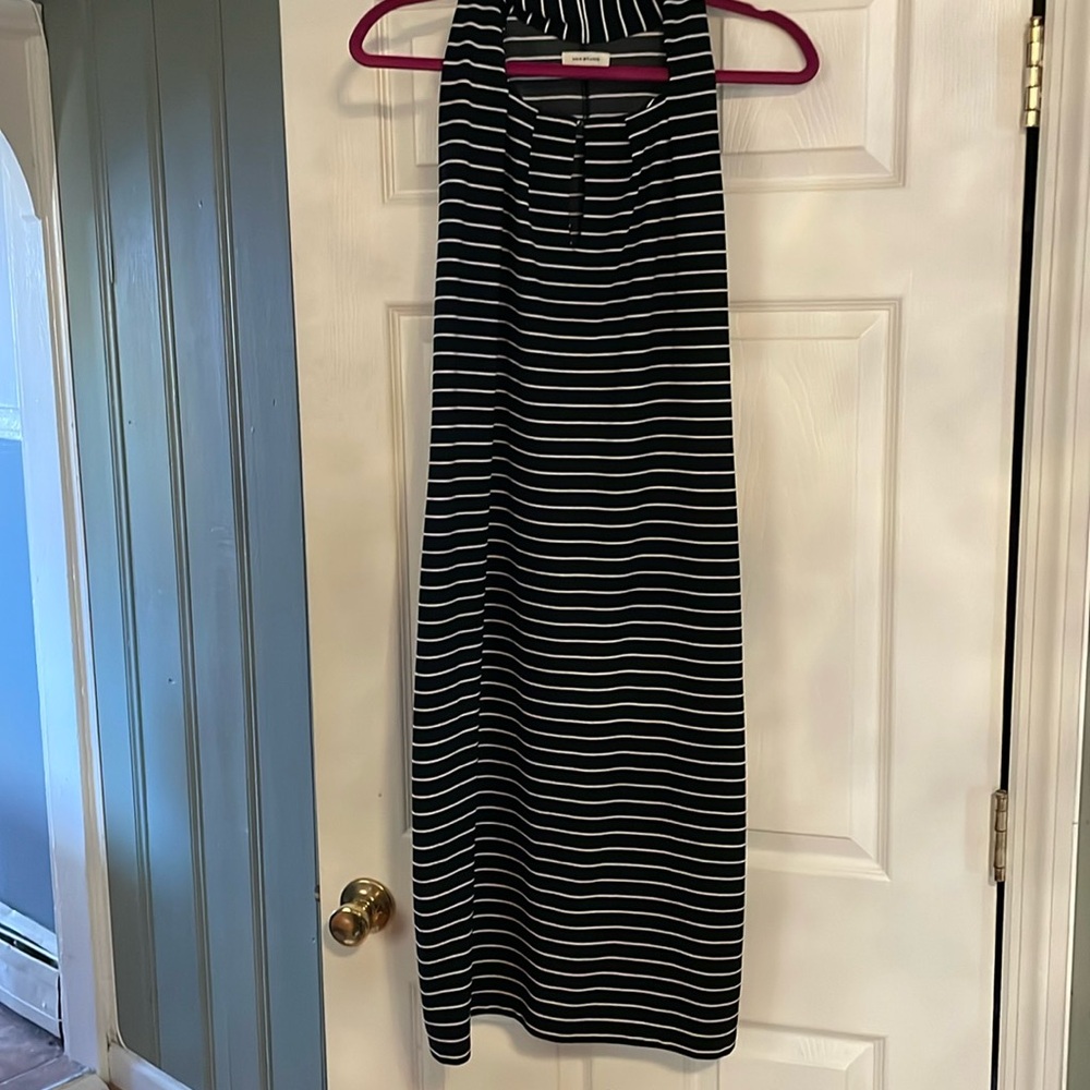 XL Black Striped Midi Dress